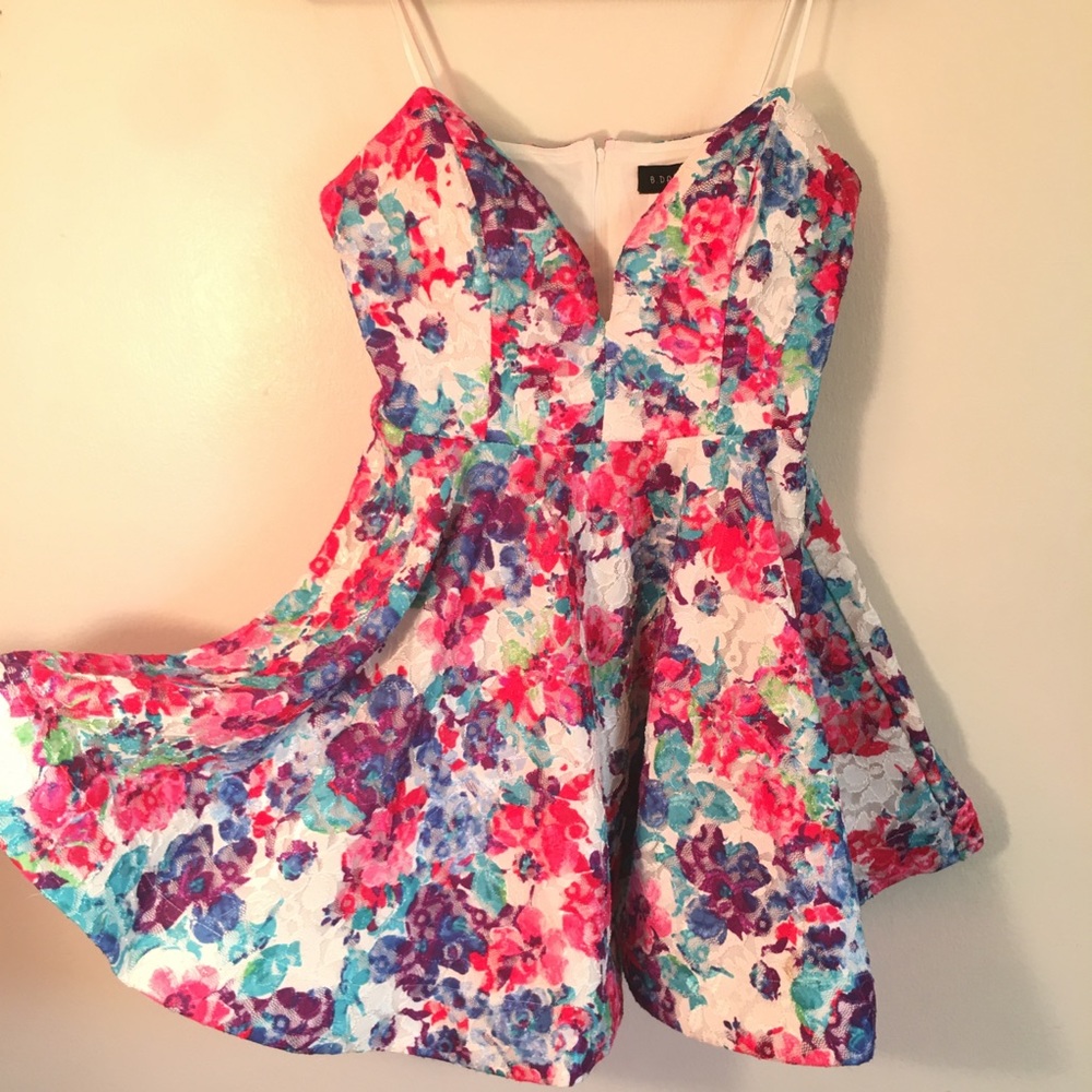 Watercolor Flower Flare Dress